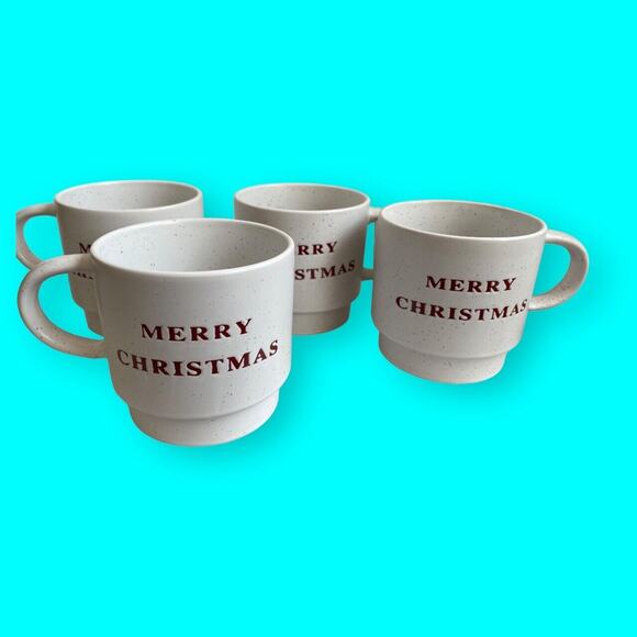 Merry Christmas Holly and Joy Stacking Cups with Rack, By Market Finds - Picture 3 of 7